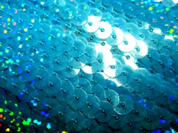 Paillettenband Neon Holo hellblau/türkis einreihig